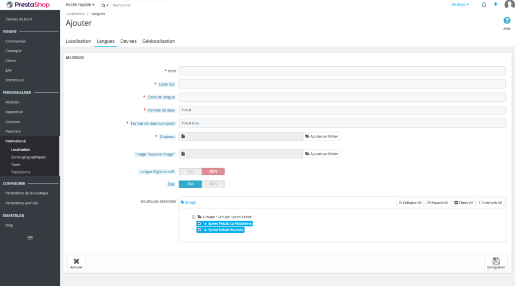 PrestaShop Mehrsprachigkeitsmodus