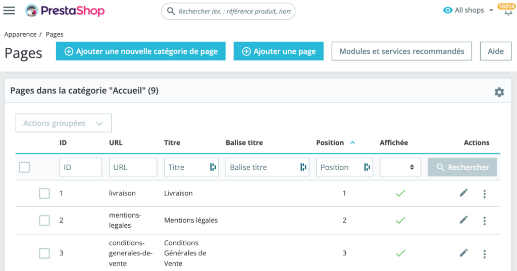 CMS-Seitenübersetzung in PrestaShop