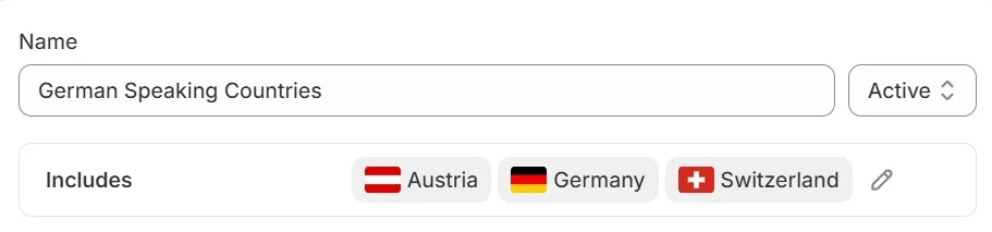 A market grouping Germany, Austria and Switzerland: German-speaking countries share the same settings