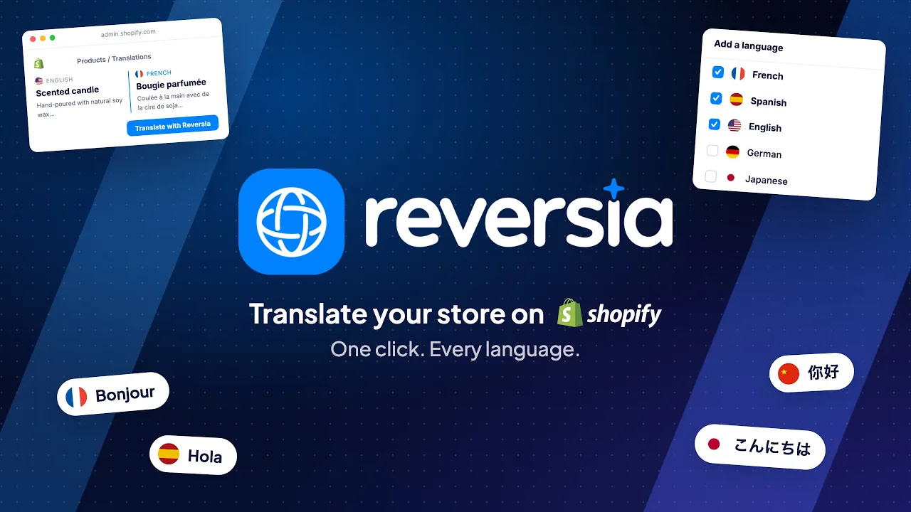 Reversia - app de traduction Shopify par IA