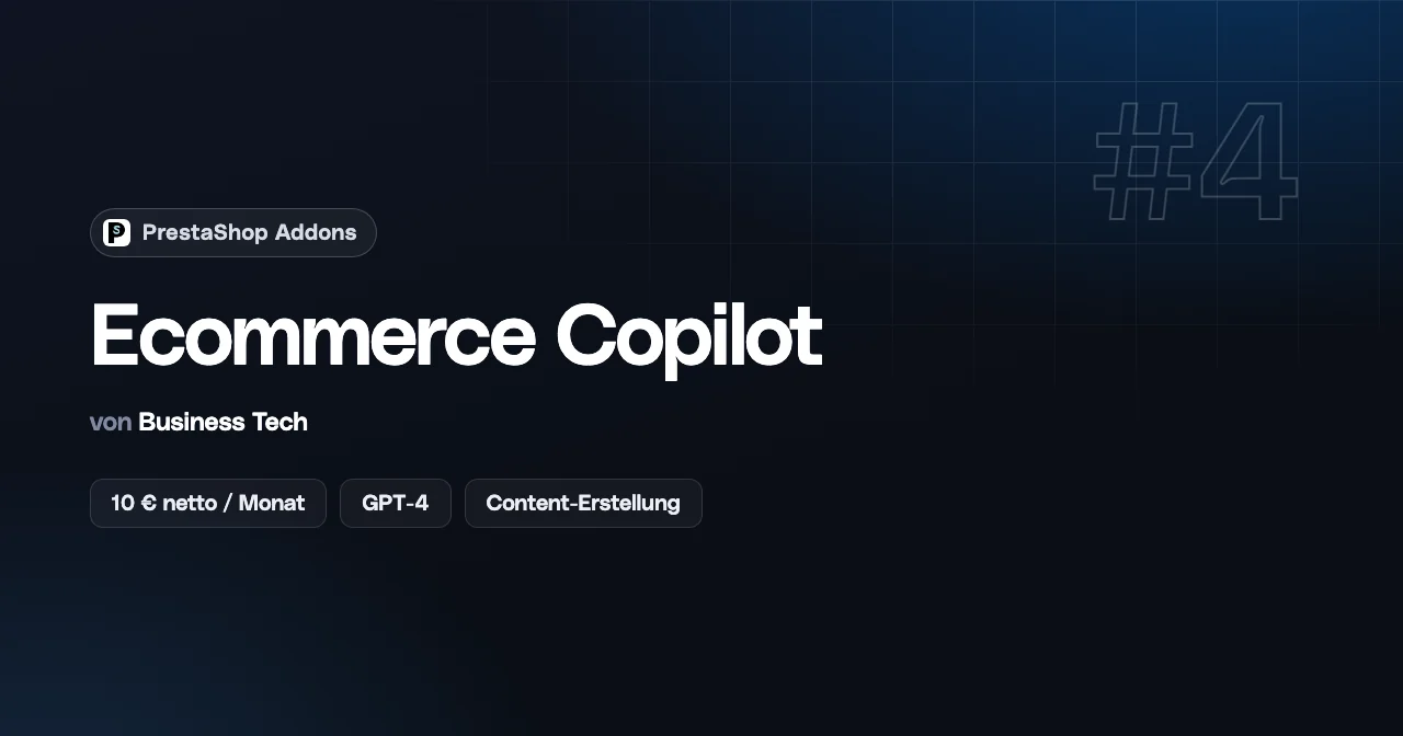 Ecommerce Copilot, PrestaShop-Modul zum Erzeugen und Übersetzen mit GPT-4