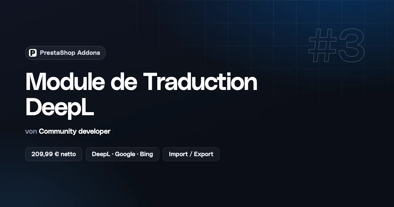 Module de Traduction DeepL, PrestaShop-Übersetzungsmodul