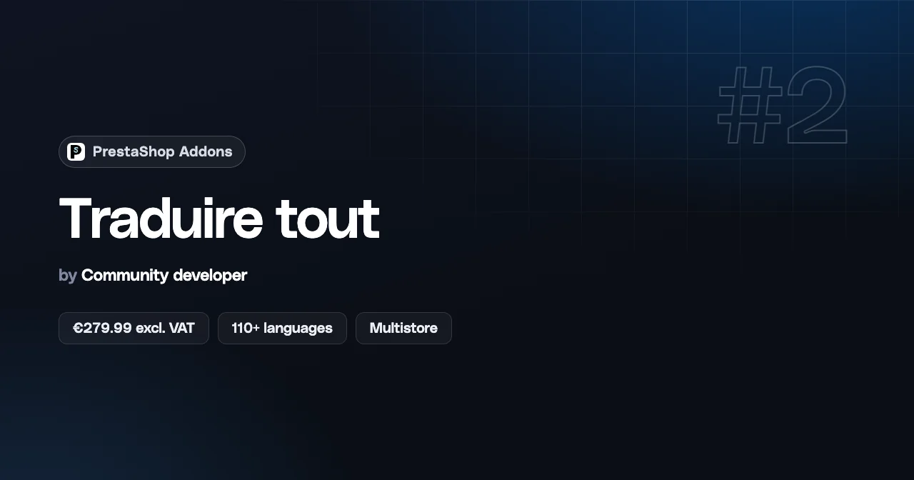 Traduire tout, a PrestaShop translation module by Community developer