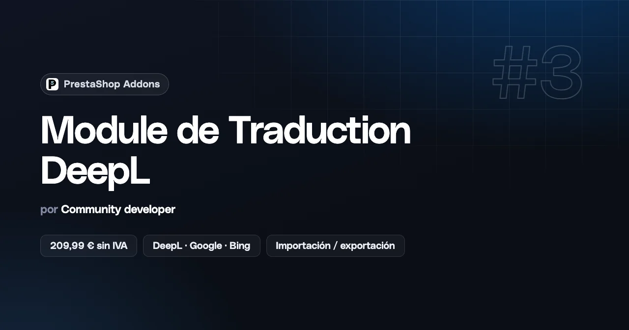 Module de Traduction DeepL, módulo de traducción para PrestaShop