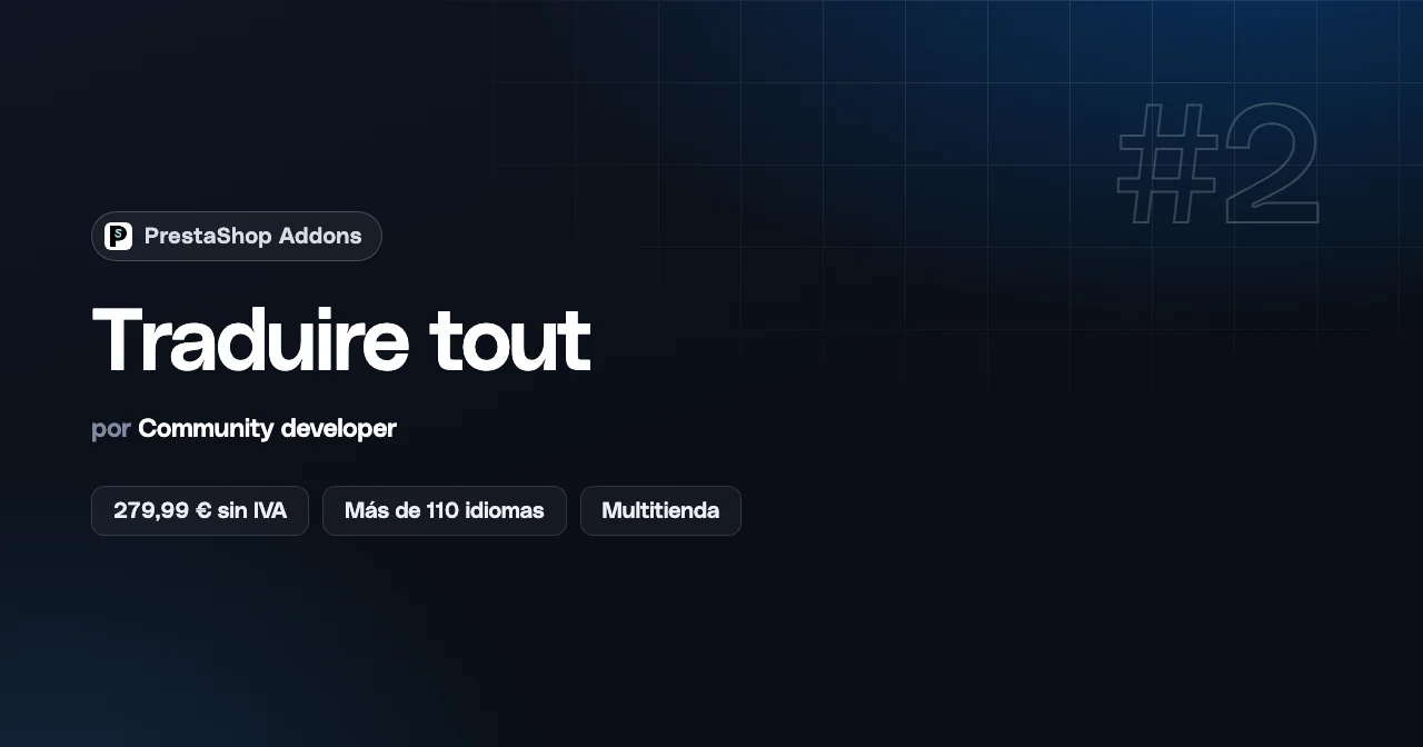 Traduire tout, módulo de traducción PrestaShop de Community developer
