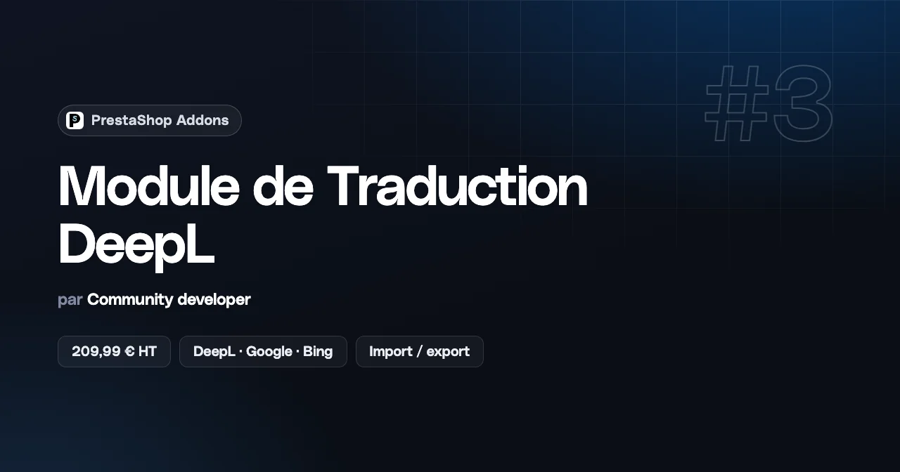 Module de Traduction DeepL, module de traduction pour PrestaShop