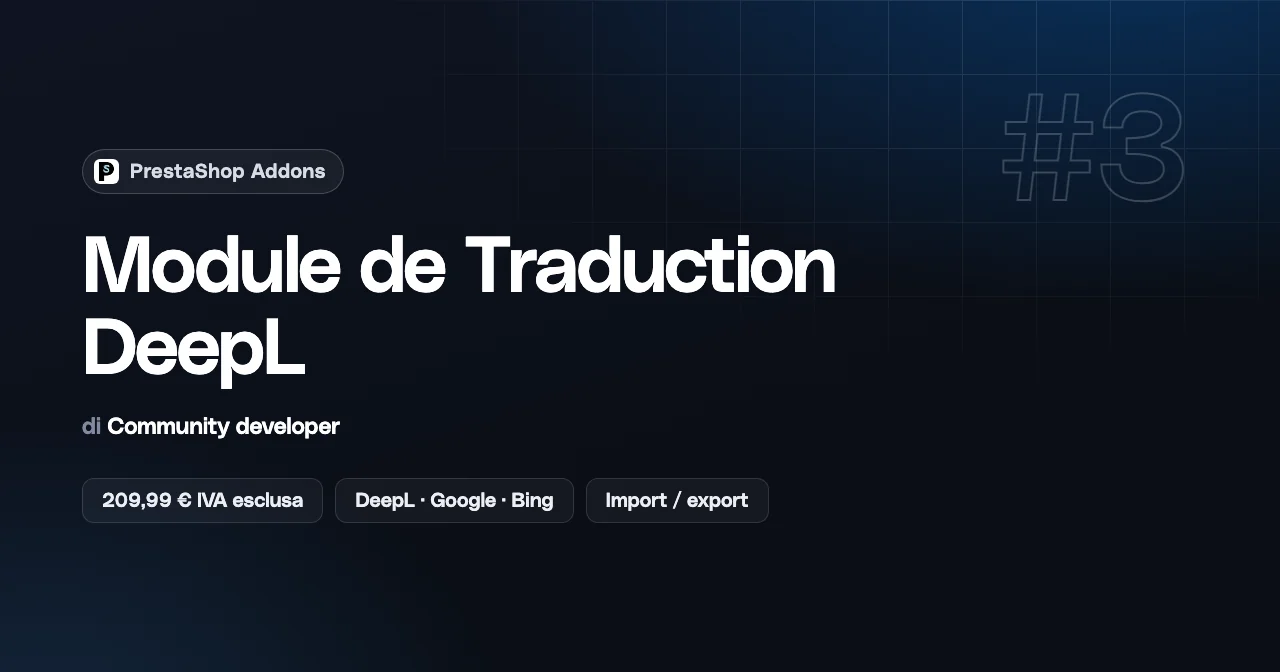 Module de Traduction DeepL, modulo di traduzione per PrestaShop