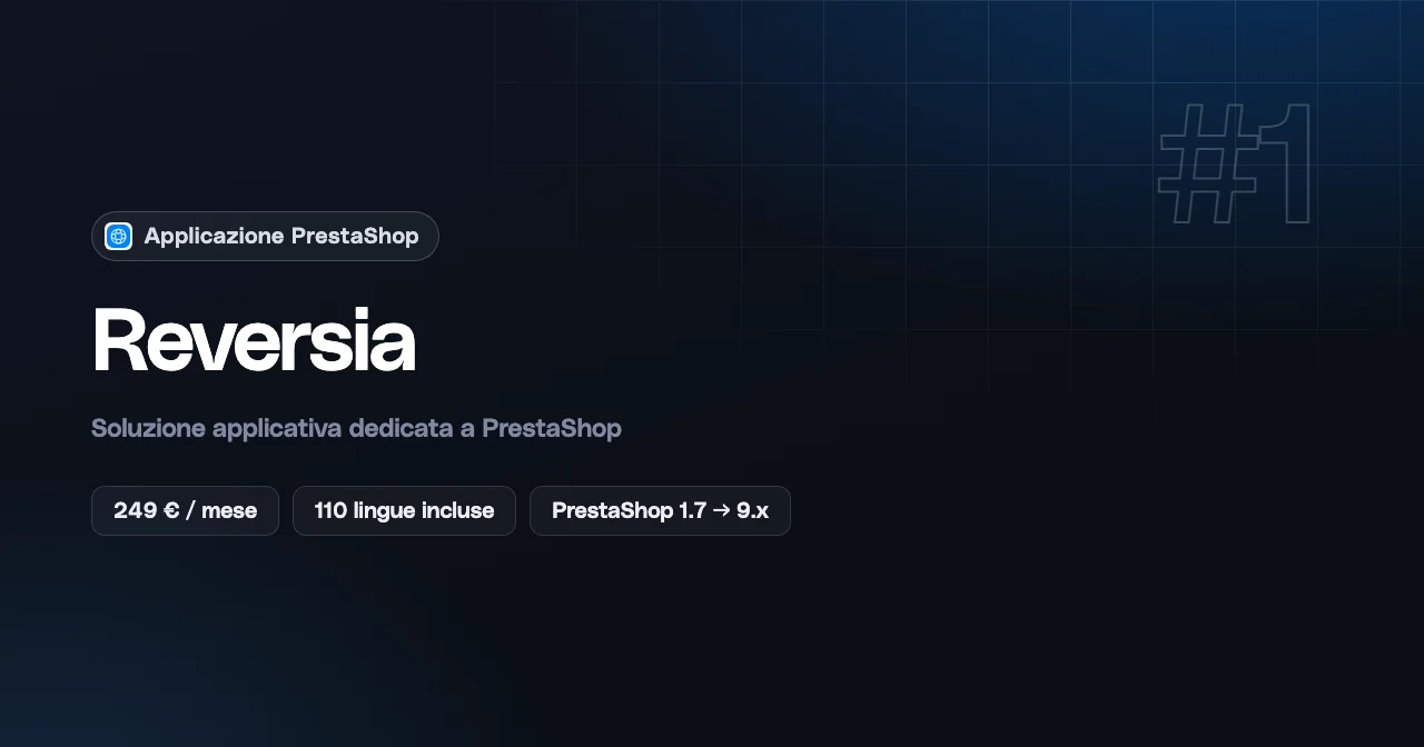 Reversia, soluzione di traduzione applicativa per PrestaShop