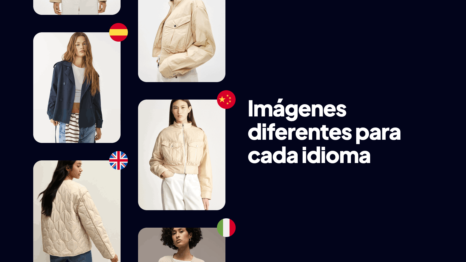 Imágenes y visuales localizados por idioma en una tienda Shopify