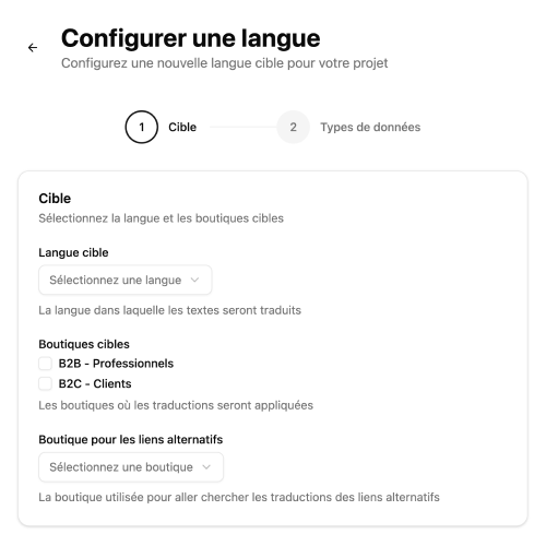 Configurer une langue