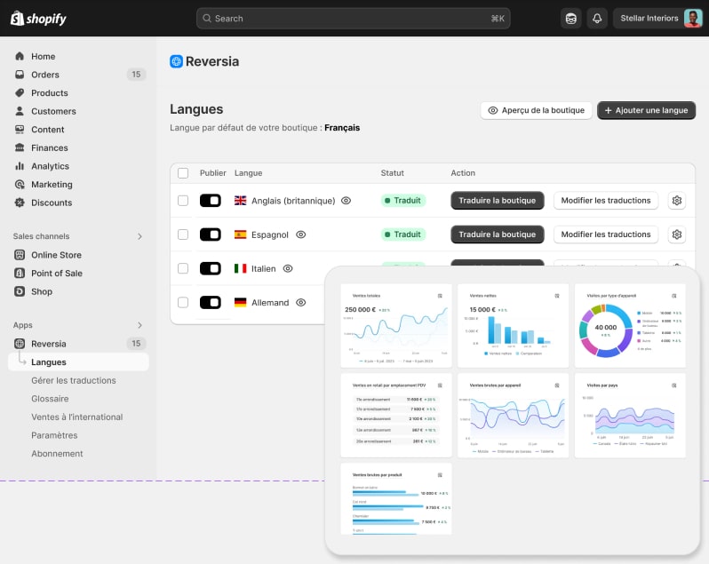 App Shopify Traduction